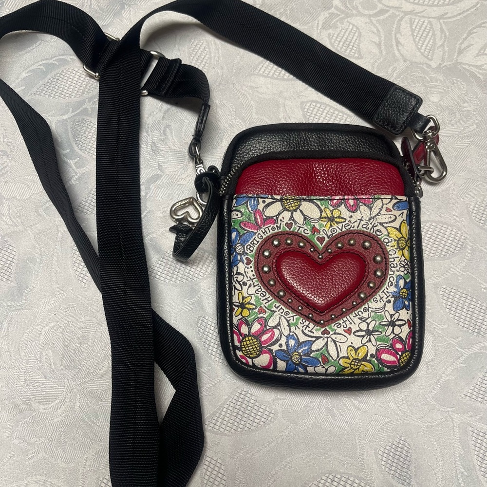 Brighton Floral Heart Crossbody Bag